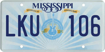 MS license plate LKU106