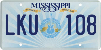 MS license plate LKU108