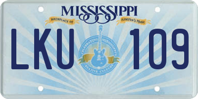 MS license plate LKU109