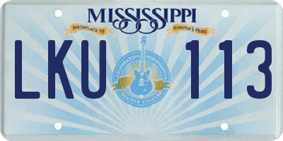 MS license plate LKU113