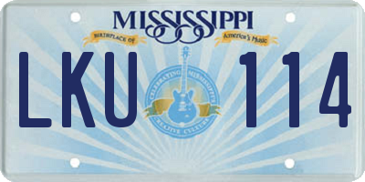 MS license plate LKU114