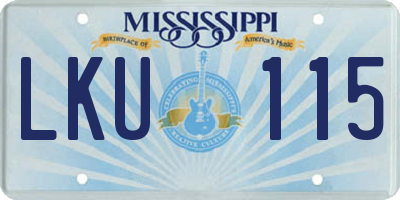 MS license plate LKU115