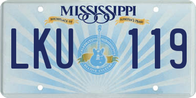 MS license plate LKU119