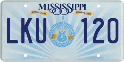 MS license plate LKU120