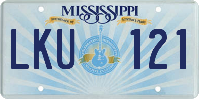 MS license plate LKU121