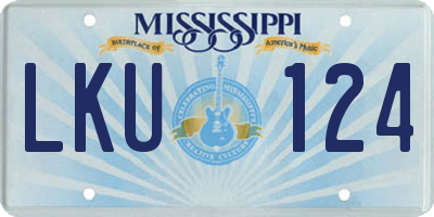 MS license plate LKU124