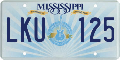 MS license plate LKU125