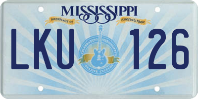 MS license plate LKU126