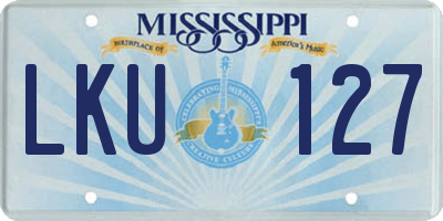 MS license plate LKU127