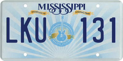 MS license plate LKU131