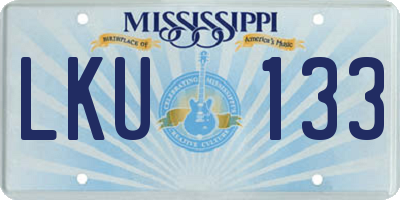 MS license plate LKU133
