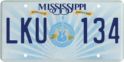 MS license plate LKU134