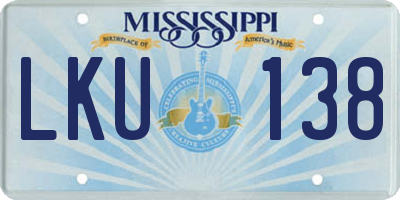 MS license plate LKU138