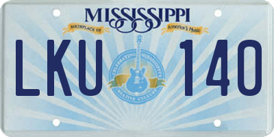 MS license plate LKU140