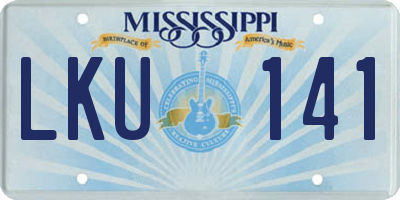 MS license plate LKU141