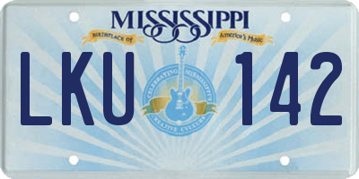 MS license plate LKU142