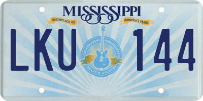 MS license plate LKU144