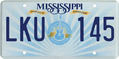 MS license plate LKU145