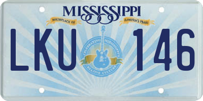 MS license plate LKU146