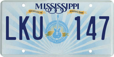 MS license plate LKU147