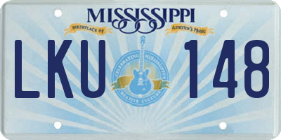 MS license plate LKU148