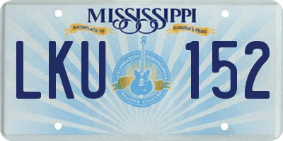 MS license plate LKU152