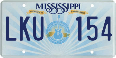 MS license plate LKU154