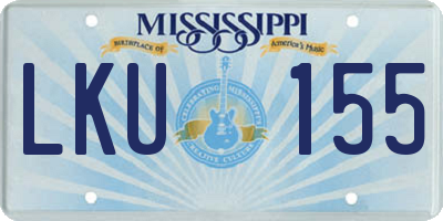 MS license plate LKU155
