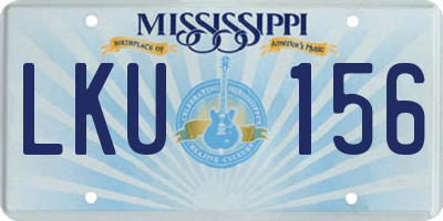 MS license plate LKU156