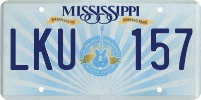 MS license plate LKU157