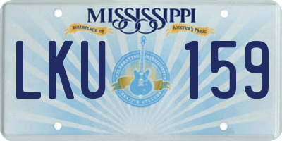MS license plate LKU159