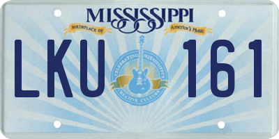 MS license plate LKU161