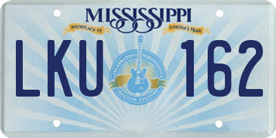 MS license plate LKU162