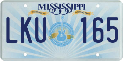 MS license plate LKU165