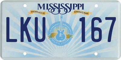 MS license plate LKU167