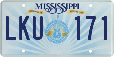 MS license plate LKU171