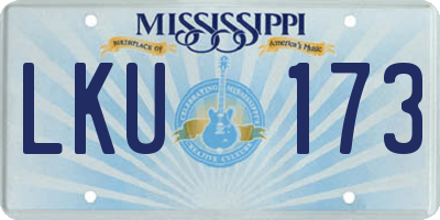 MS license plate LKU173