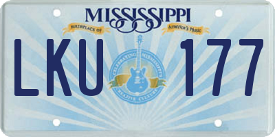 MS license plate LKU177
