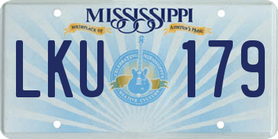 MS license plate LKU179