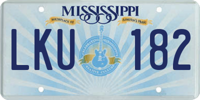 MS license plate LKU182