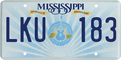 MS license plate LKU183