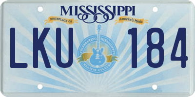 MS license plate LKU184