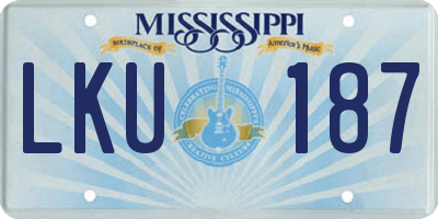 MS license plate LKU187