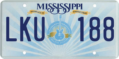 MS license plate LKU188