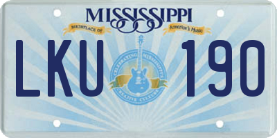 MS license plate LKU190