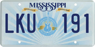 MS license plate LKU191