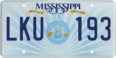MS license plate LKU193