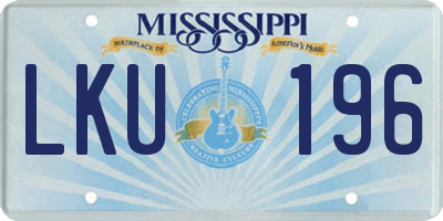 MS license plate LKU196