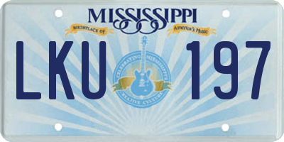 MS license plate LKU197