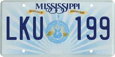 MS license plate LKU199